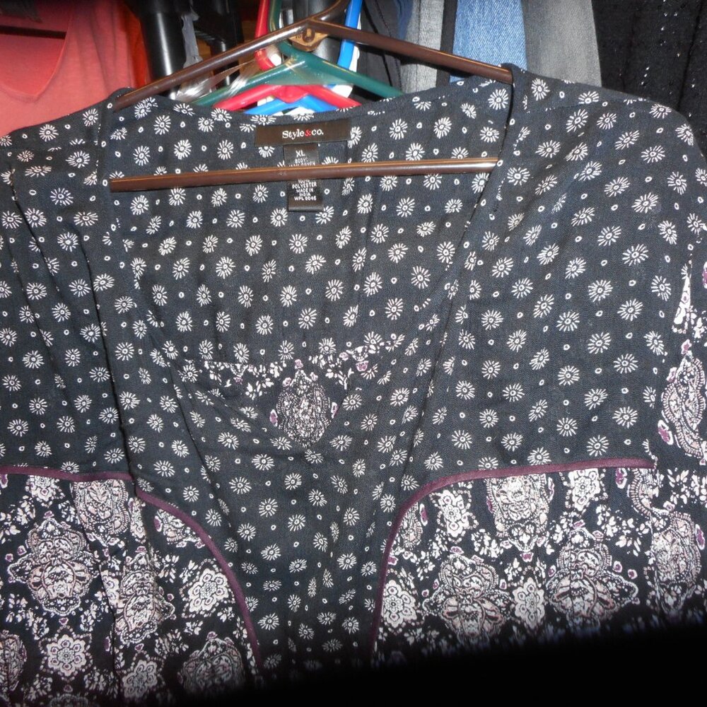 STYLE & CO - LOVELY, TRENDING, WOMEN'S BLOUSE, SZ XL.  MULTI COLORS, - Picture 5 of 6
